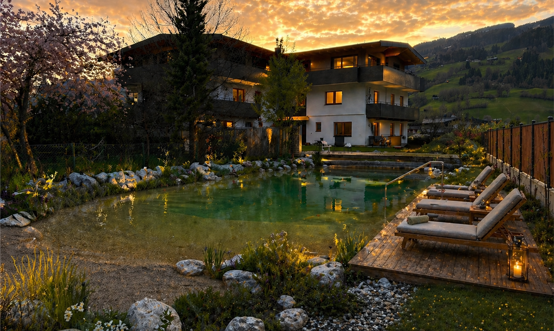 Visualisierung Schwimmteich (KI) ab Sommer 2026