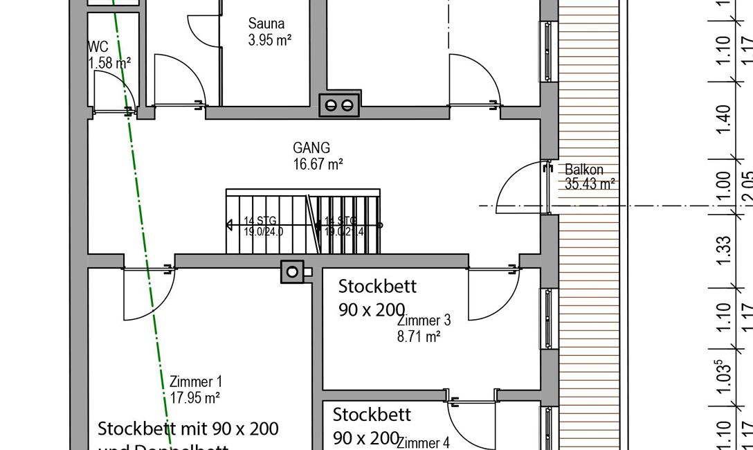 Plan Getznerhof Obergeschoss