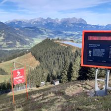 Steilhang bei der Streifabfahrt