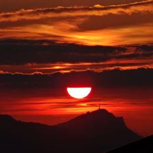 Sonnenuntergang am Horn