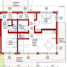 Wohnungsplan 1.Etage/Gästezimmer