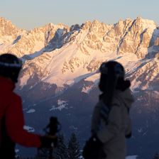 Ski Alpin Blick auf den Wilder Kaiser
